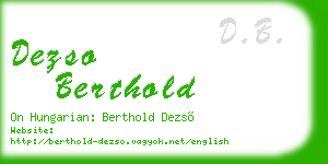 dezso berthold business card