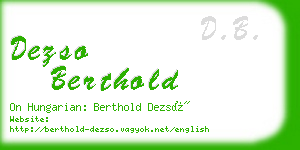 dezso berthold business card